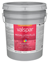 Valspar Medallion Plus 2600 028.0027000.008 Latex Paint, Acrylic Base, Semi-Gloss Sheen, White Base, 5 gal